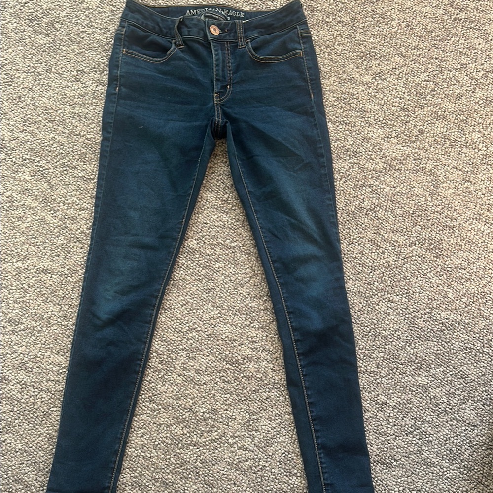 American Eagle Outfitters Blue Skinny Jeans Stretchy Fit